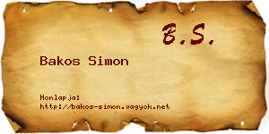 Bakos Simon névjegykártya
