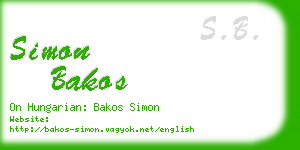simon bakos business card